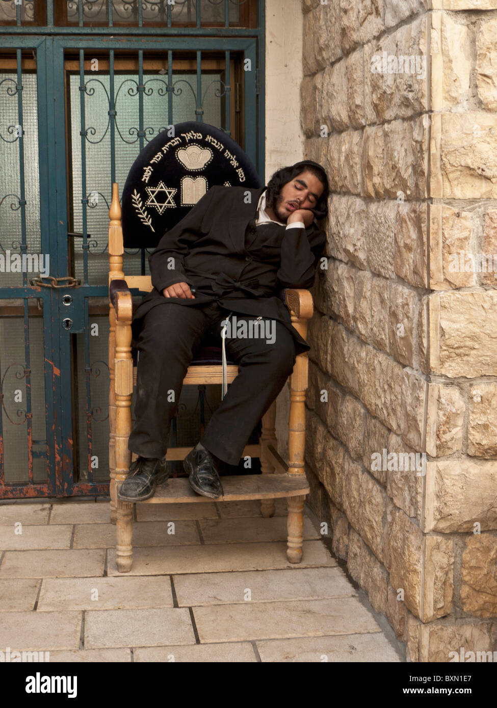 Meron Israël, supplicant hassidique sur la tombe de Rabbi Shimon Bar Yochai Banque D'Images