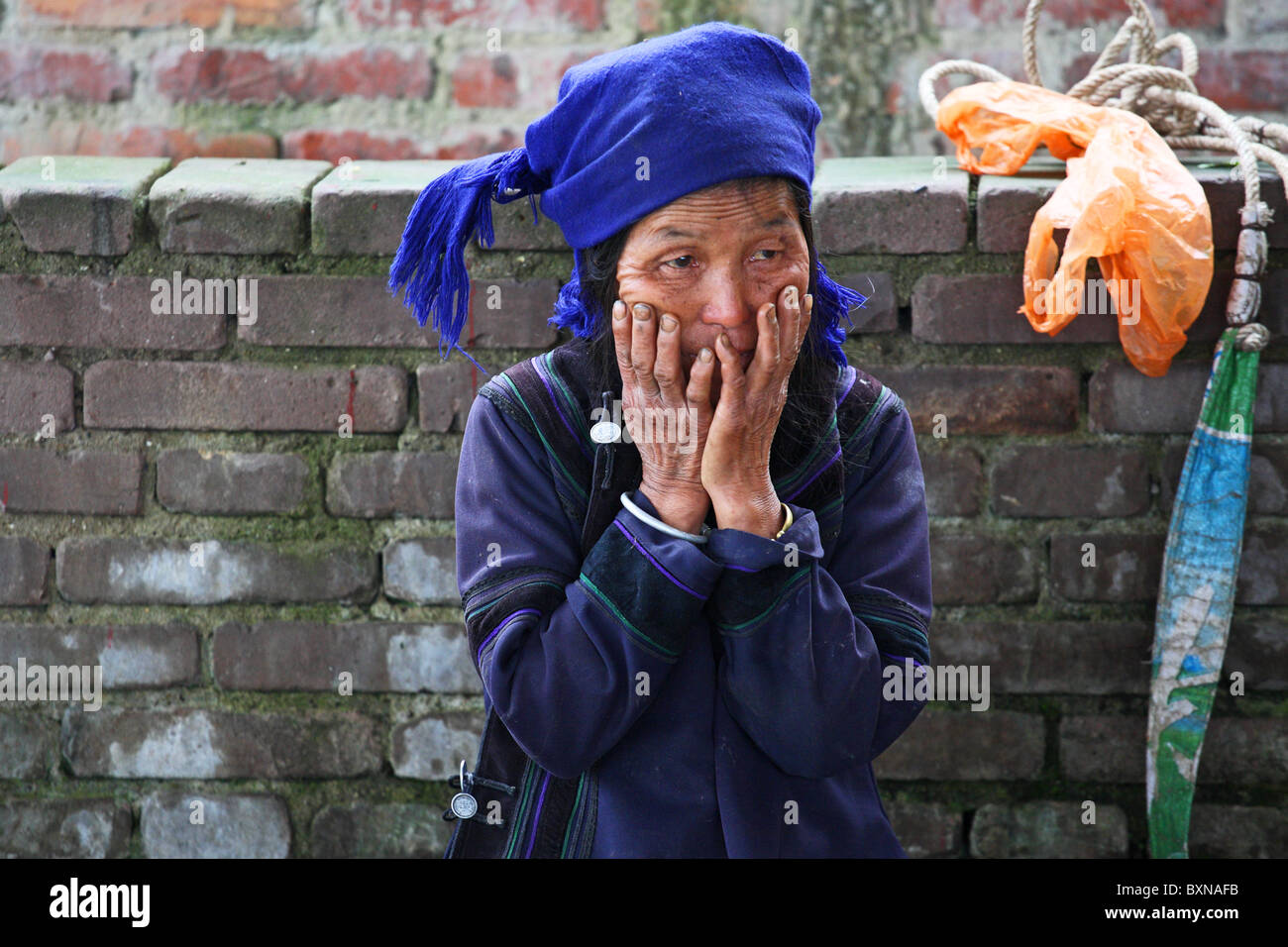 Femme de tribu de colline de la minorité ethnique Hani à Yuanyang, province du Yunnan, Chine Banque D'Images