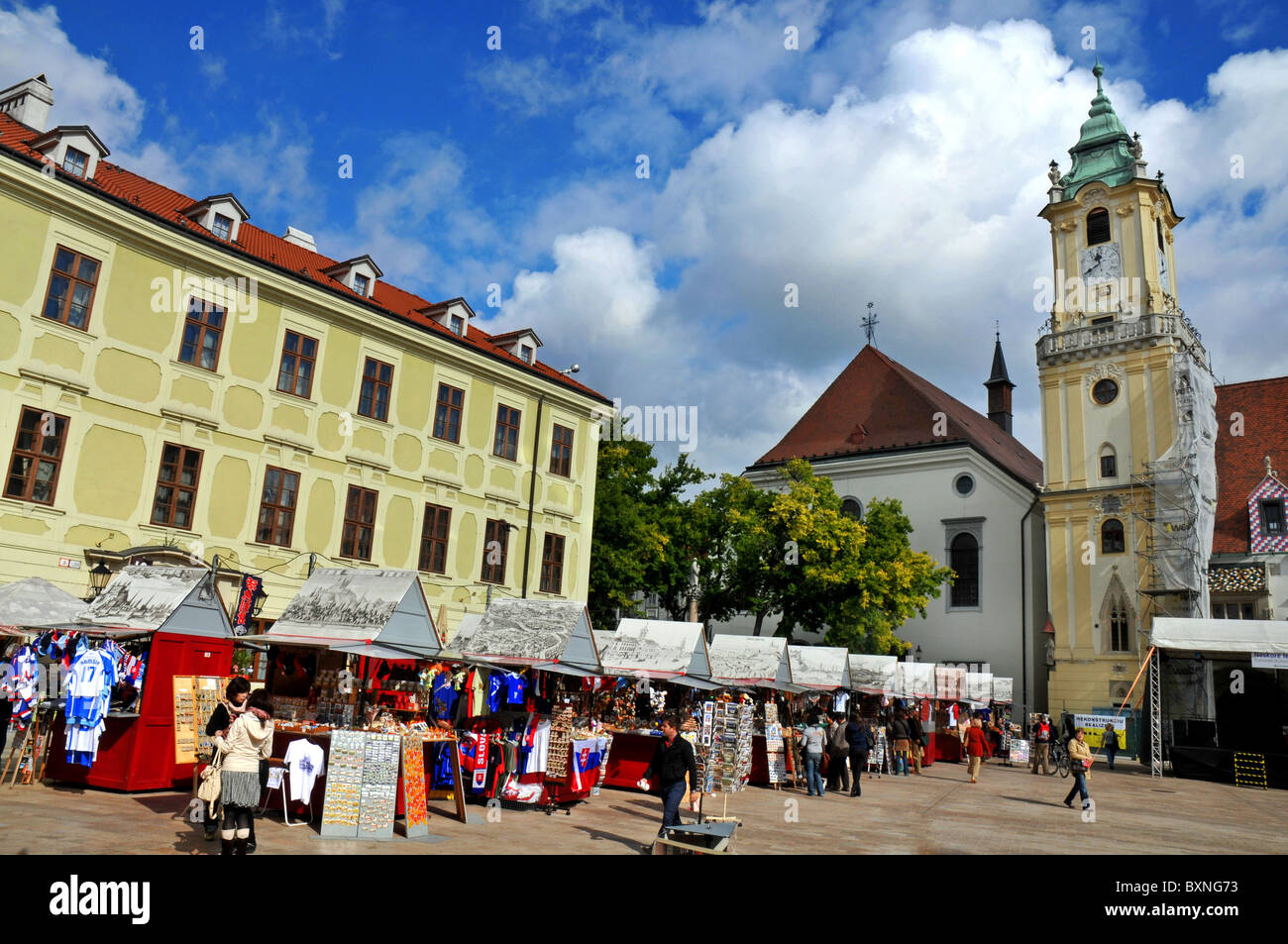 Place principale, Hlavni namesti, vieille ville de Bratislava, Slovaquie, Europe Banque D'Images