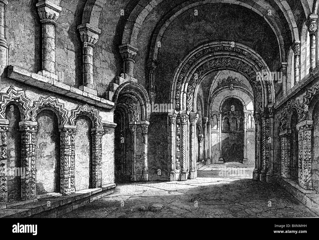 12e siècle, la Chapelle de Cormac, Abbaye de Cashel, comté de Tipperary, Irlande après une gravure de William Henry Bartlett ; Banque D'Images