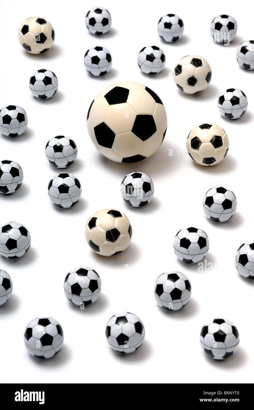 Ballons de football Banque D'Images