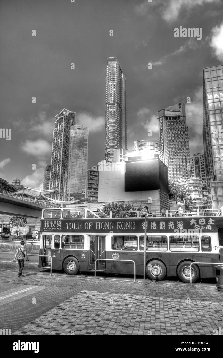 Transport emblématique de l'île de Hong Kong et Kowloon la tour rouge de hong kong des voyages en bus sont un must Banque D'Images