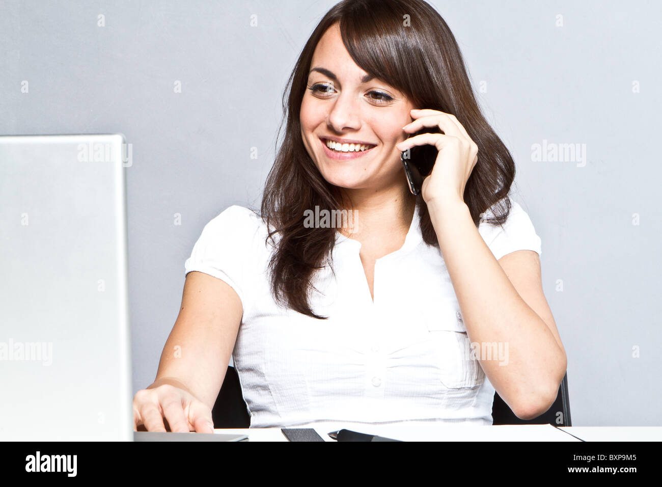 Friendly phonecall Banque D'Images