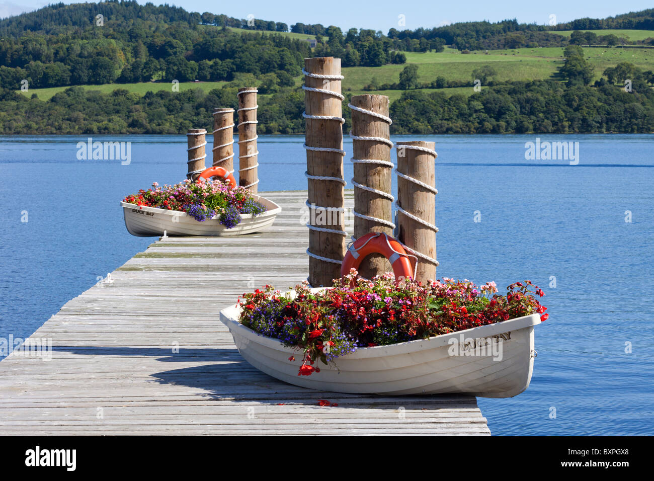 La jetée de l'Hôtel de la baie sur le Loch Lomond, ARGYLL & BUTE, Ecosse Banque D'Images