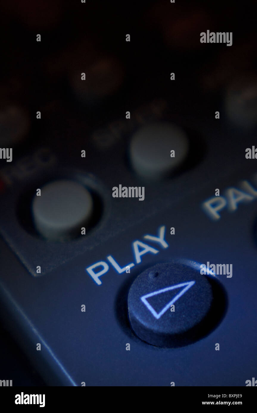 Close-up de jeu bouton d'un dispositif de commande à distance Banque D'Images