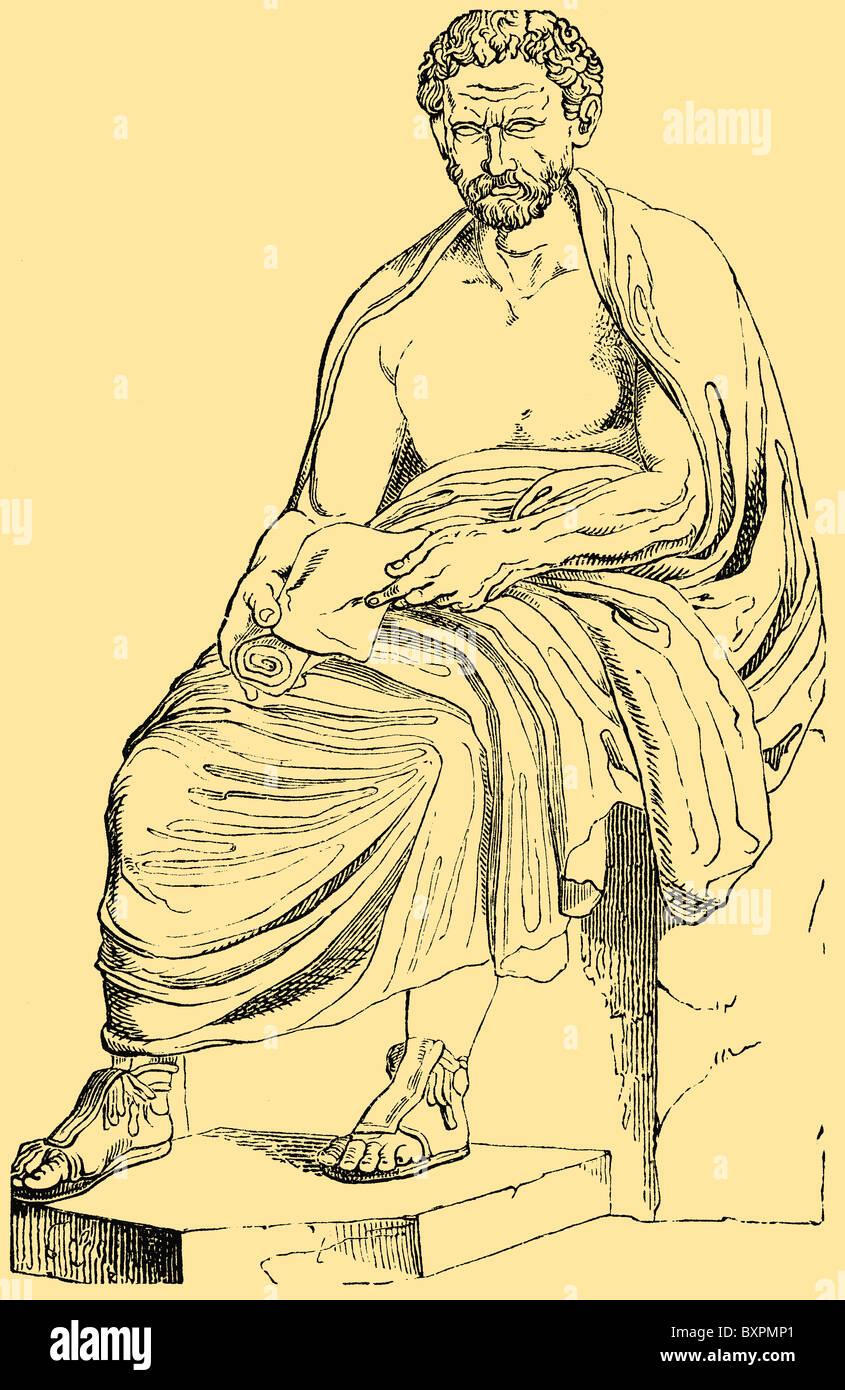 Démosthène (384-322 av. J.-C.), homme d'État grec et orateur de l'Athènes antique Banque D'Images