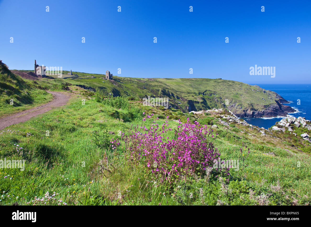 Les mines d'étain, Botallack, Nr St Just, North Cornwall, England, UK Banque D'Images