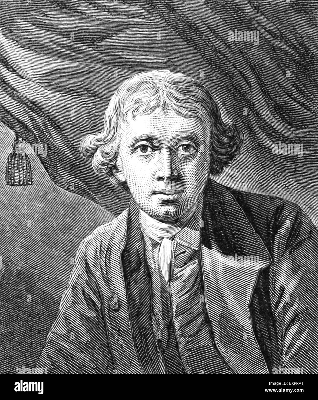 Le Major John André (1751-1780) a servi comme un espion britannique pendant la Révolution américaine (1775-1783). Banque D'Images
