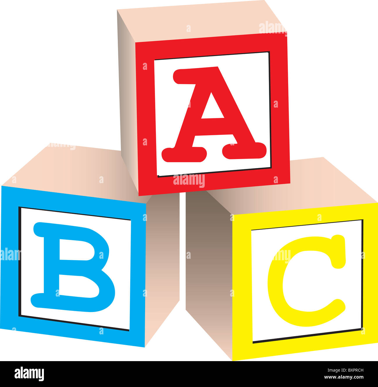 Une illustration 3D de l'alphabet anglais, pâtés, isolé sur fond blanc