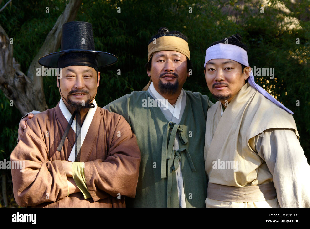 Acteurs de film Joseon-Dynasty, Village folklorique coréen, Corée du Sud Banque D'Images