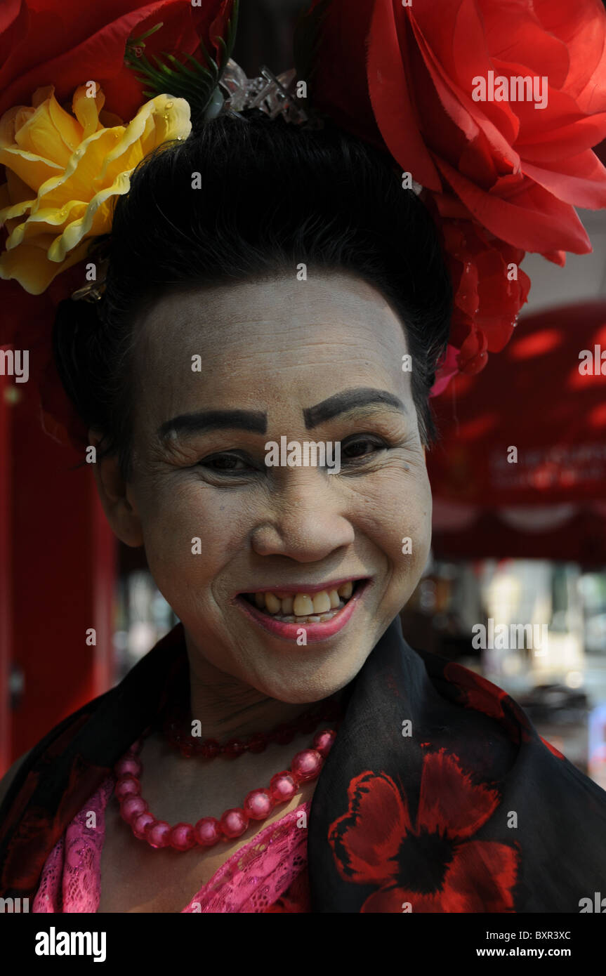 Portrai d'une vieille Geisha à Bangkok Banque D'Images