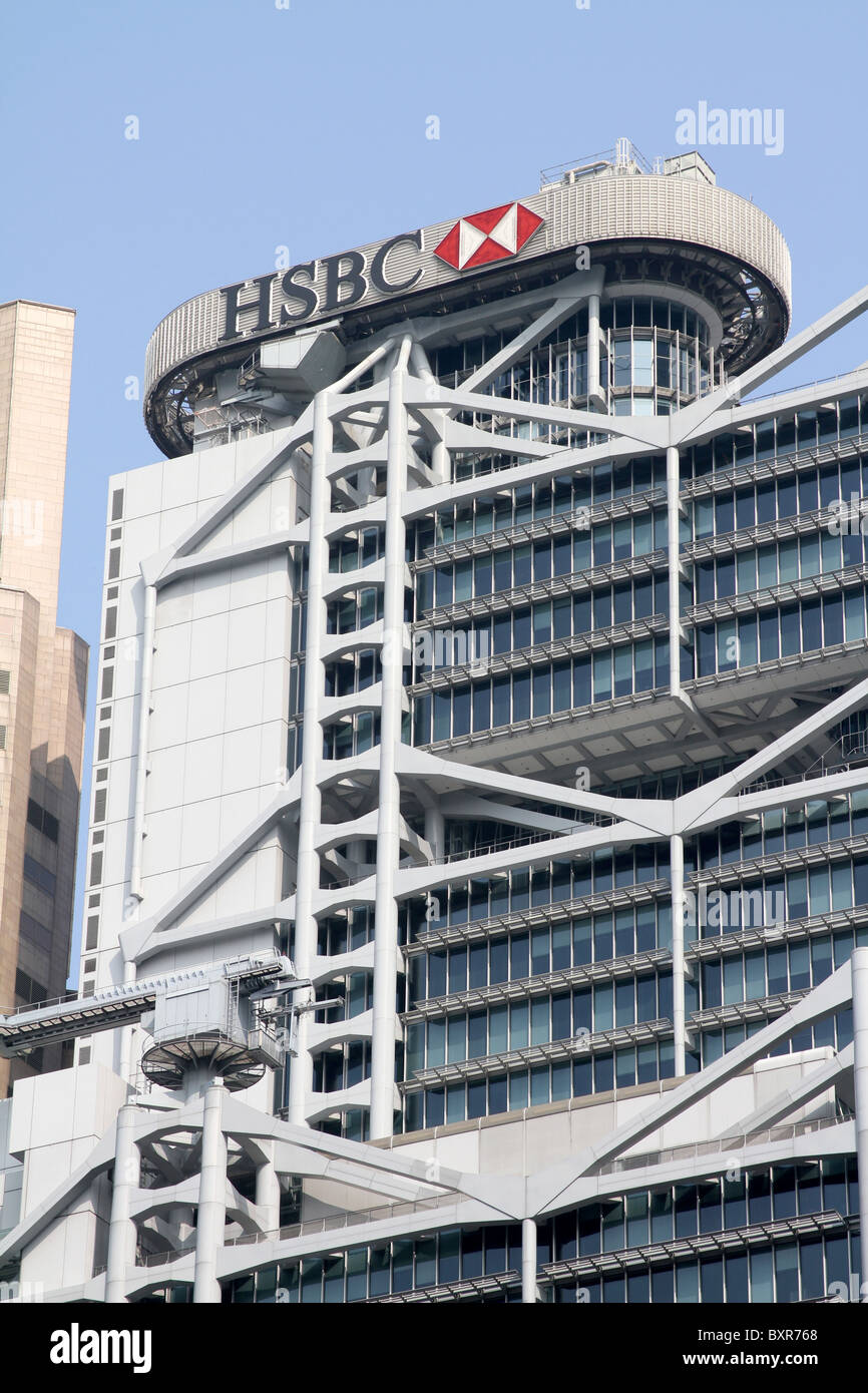 Bâtiment principal du siège de la Banque HSBC à Hong Kong, Chine Banque D'Images