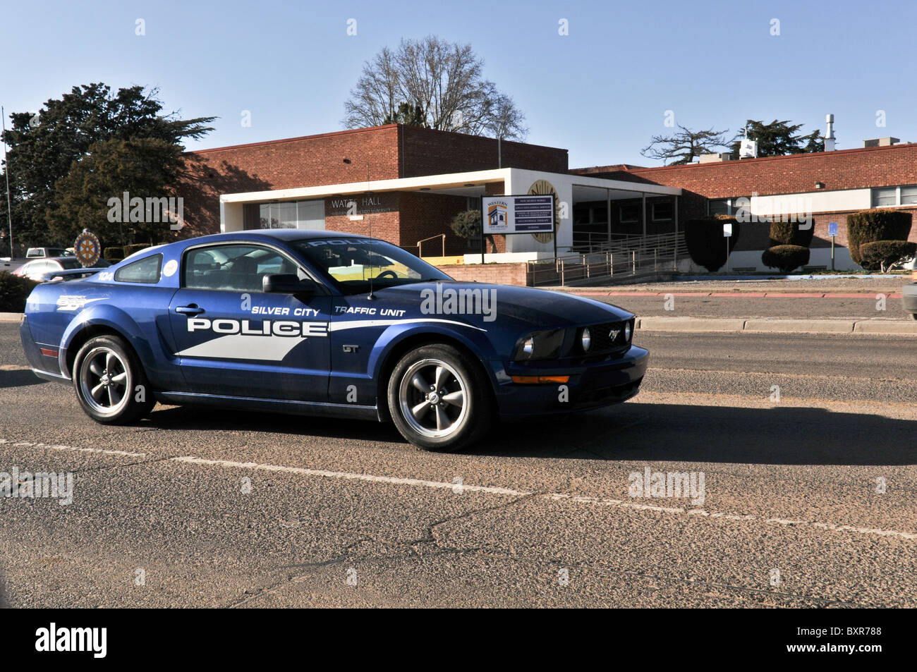 Ford Mustang Voiture de police, Silver City, Nouveau Mexique Banque D'Images