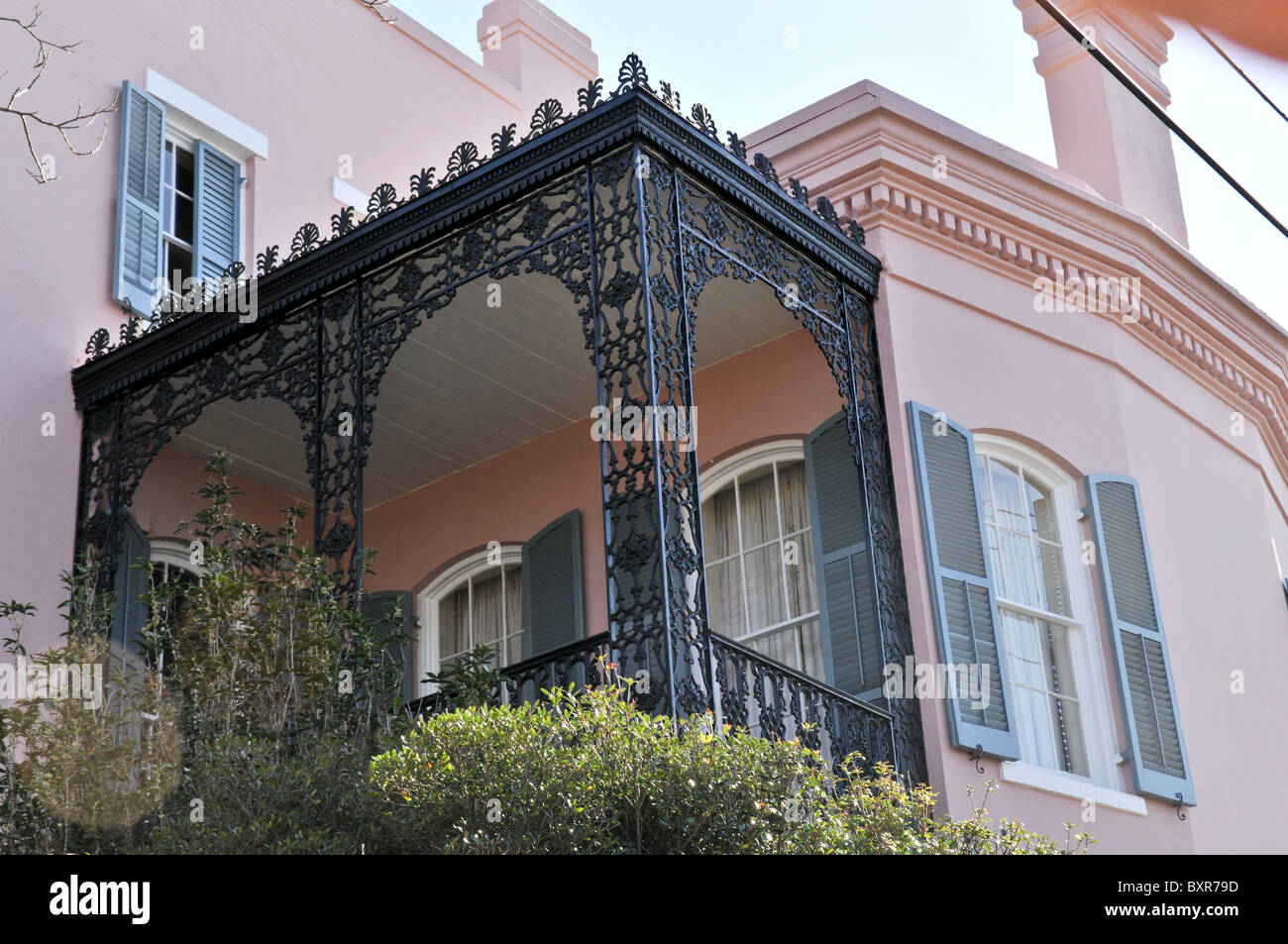 Sur la ferronnerie 1238 Phillip st, 1853 house, Garden District, La Nouvelle-Orléans, Louisiane Banque D'Images