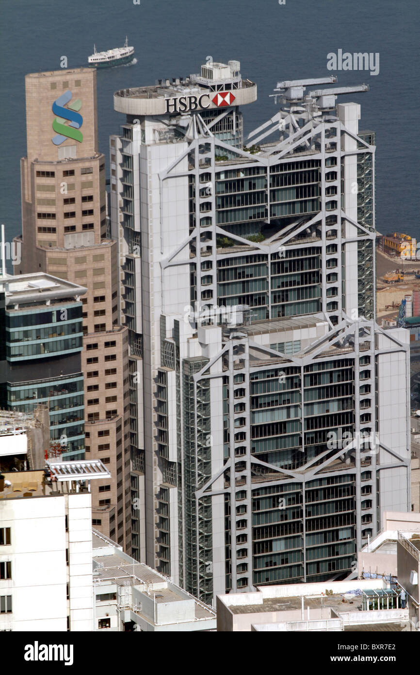Le bâtiment principal du siège de la Banque HSBC à Hong Kong, Chine Banque D'Images