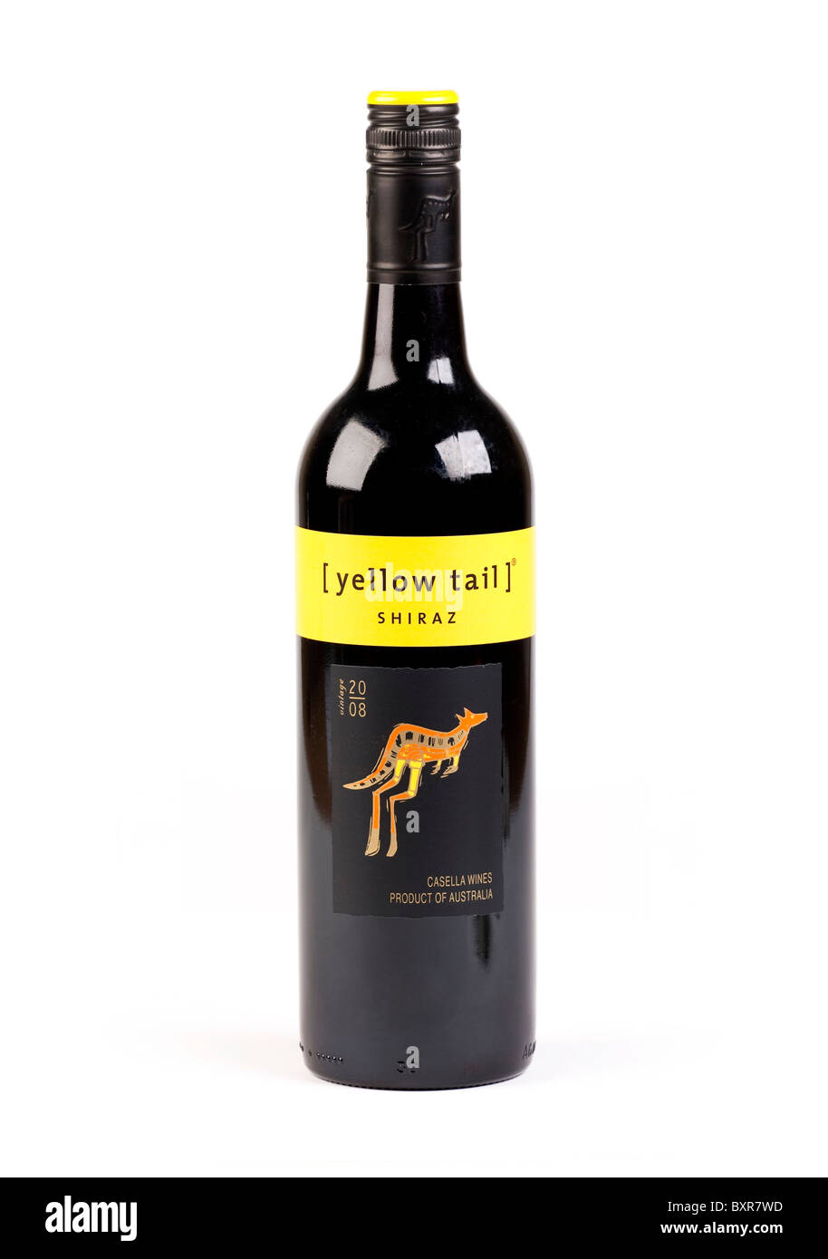 Bouteille de vin rouge Shiraz Yellow tail de l'Australie Banque D'Images