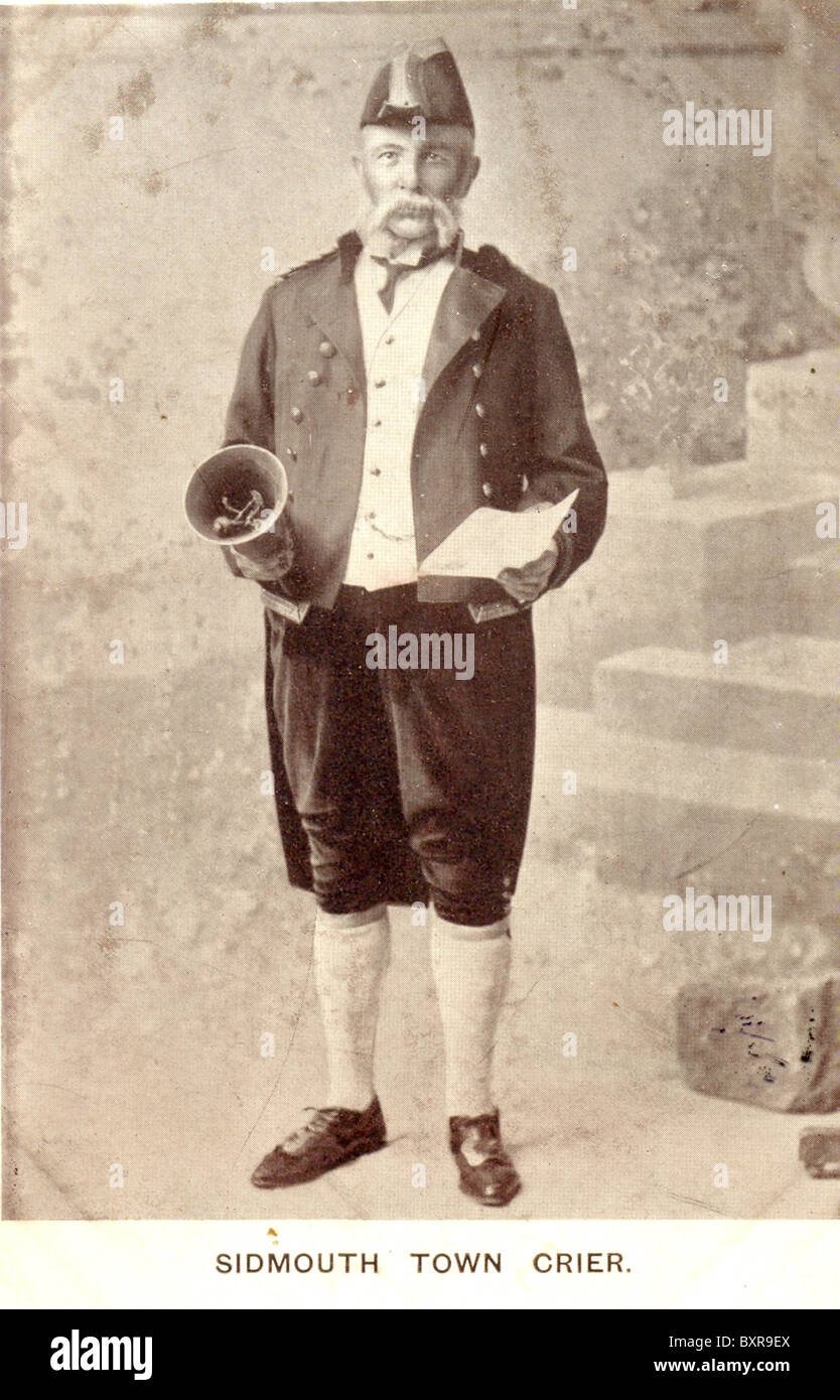 Carte postale photo portrait de crieur Sidmouth Banque D'Images