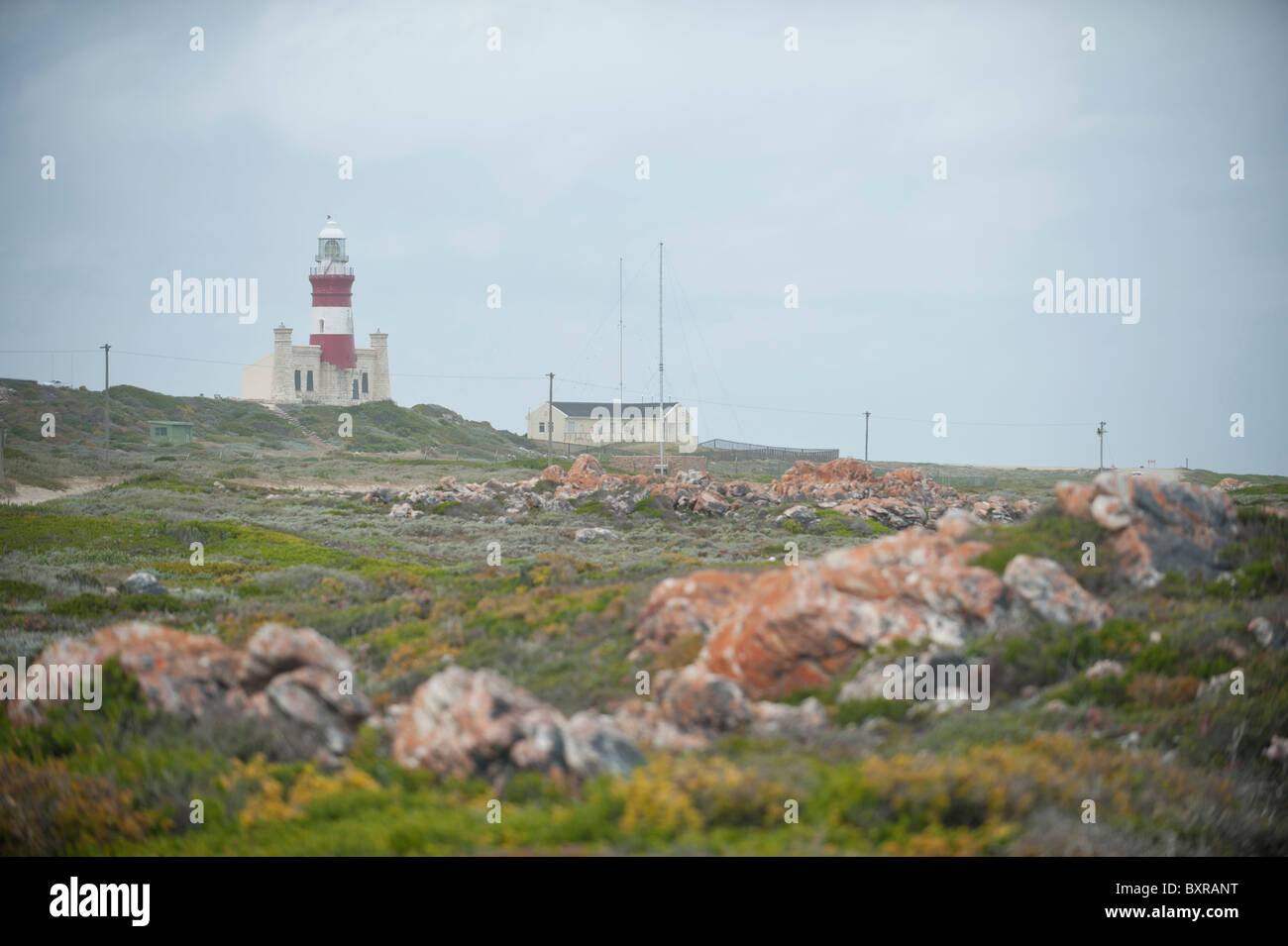 Cap Agulhas Lighthouse au point le plus sud de l'Afrique, Afrique du Sud, d'Overberg Banque D'Images