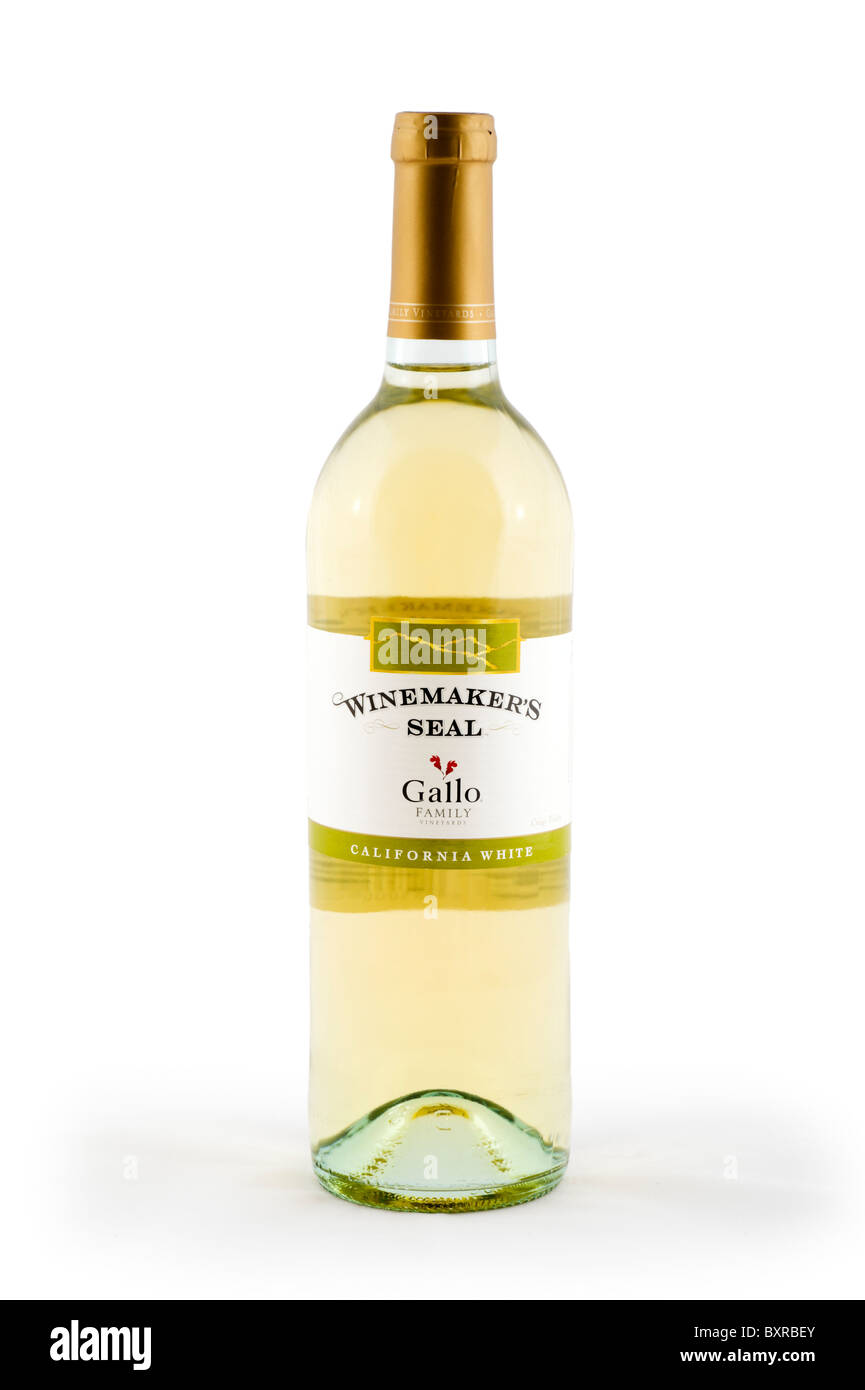 Bouteille de vin blanc californien Gallo, UK Banque D'Images