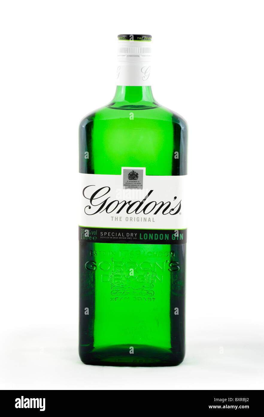 Bouteille de Gordon's Dry Gin, UK Banque D'Images