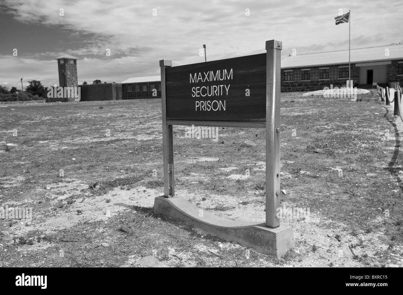 Entrée principale de l'aile des prisonniers politiques, Robben Island prison à sécurité maximum, Le Cap, Afrique du Sud Banque D'Images