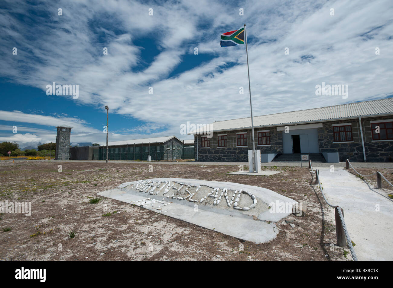 Entrée principale de l'aile des prisonniers politiques, Robben Island prison à sécurité maximum, Le Cap, Afrique du Sud Banque D'Images