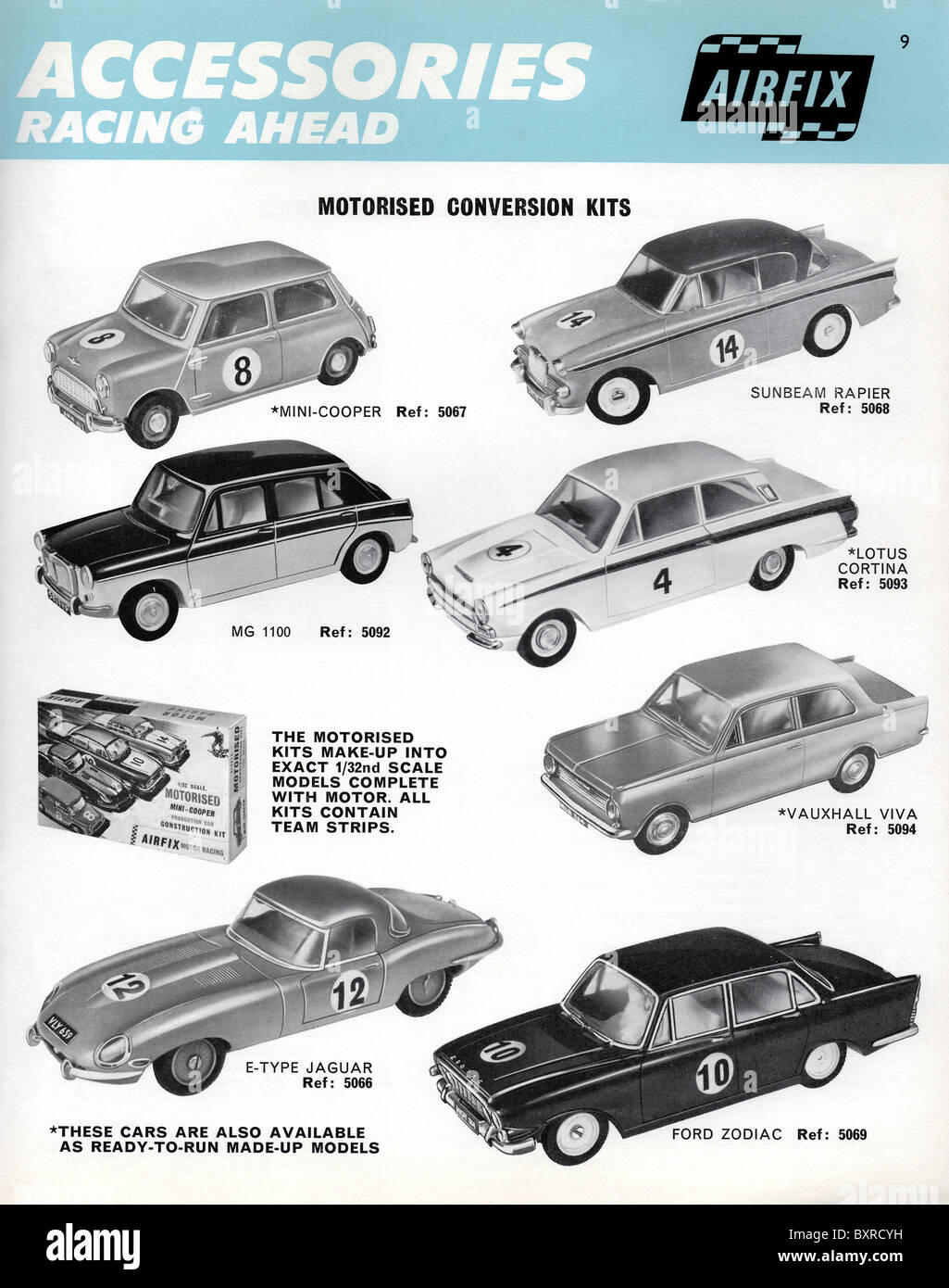 Couverture Brochure pour Airfix Motor Racing Slot Car modèles introduits en 1963 Banque D'Images