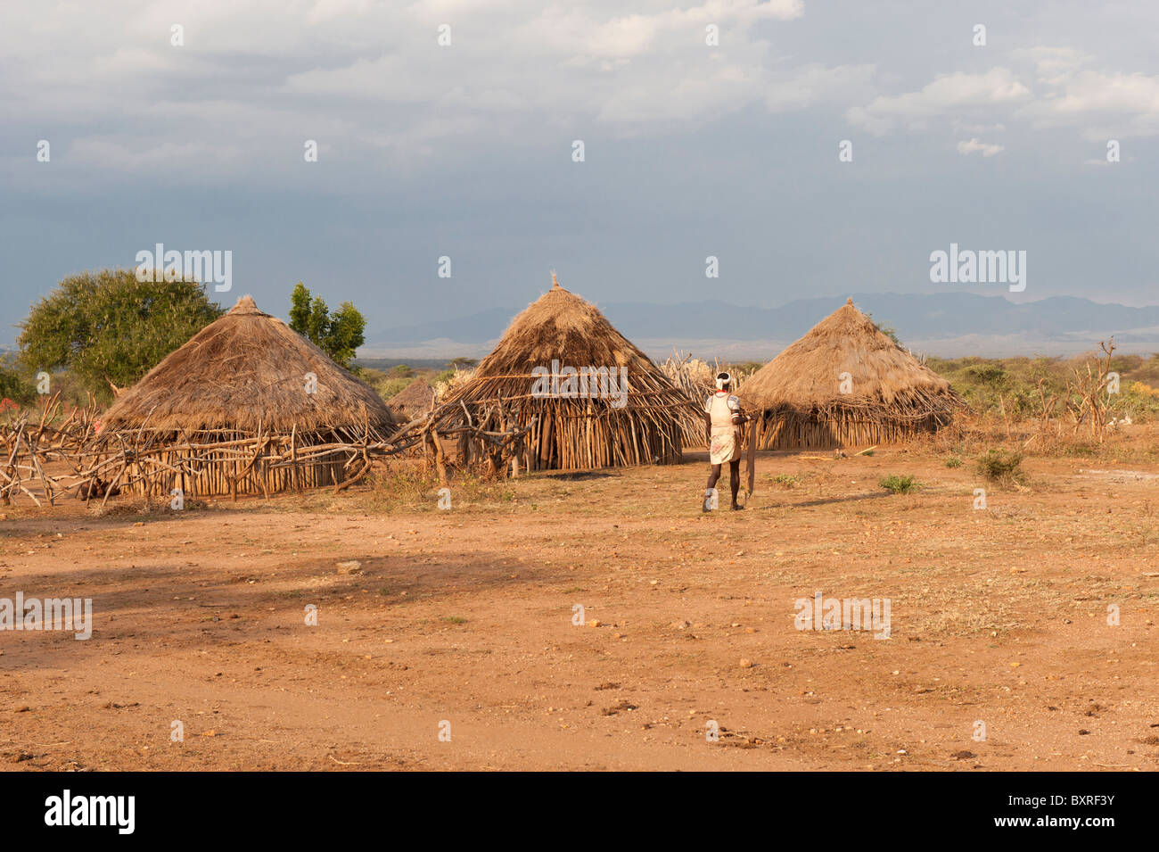 Hamar, village de la vallée de la rivière Omo, dans le sud de l'Éthiopie Afrique Banque D'Images