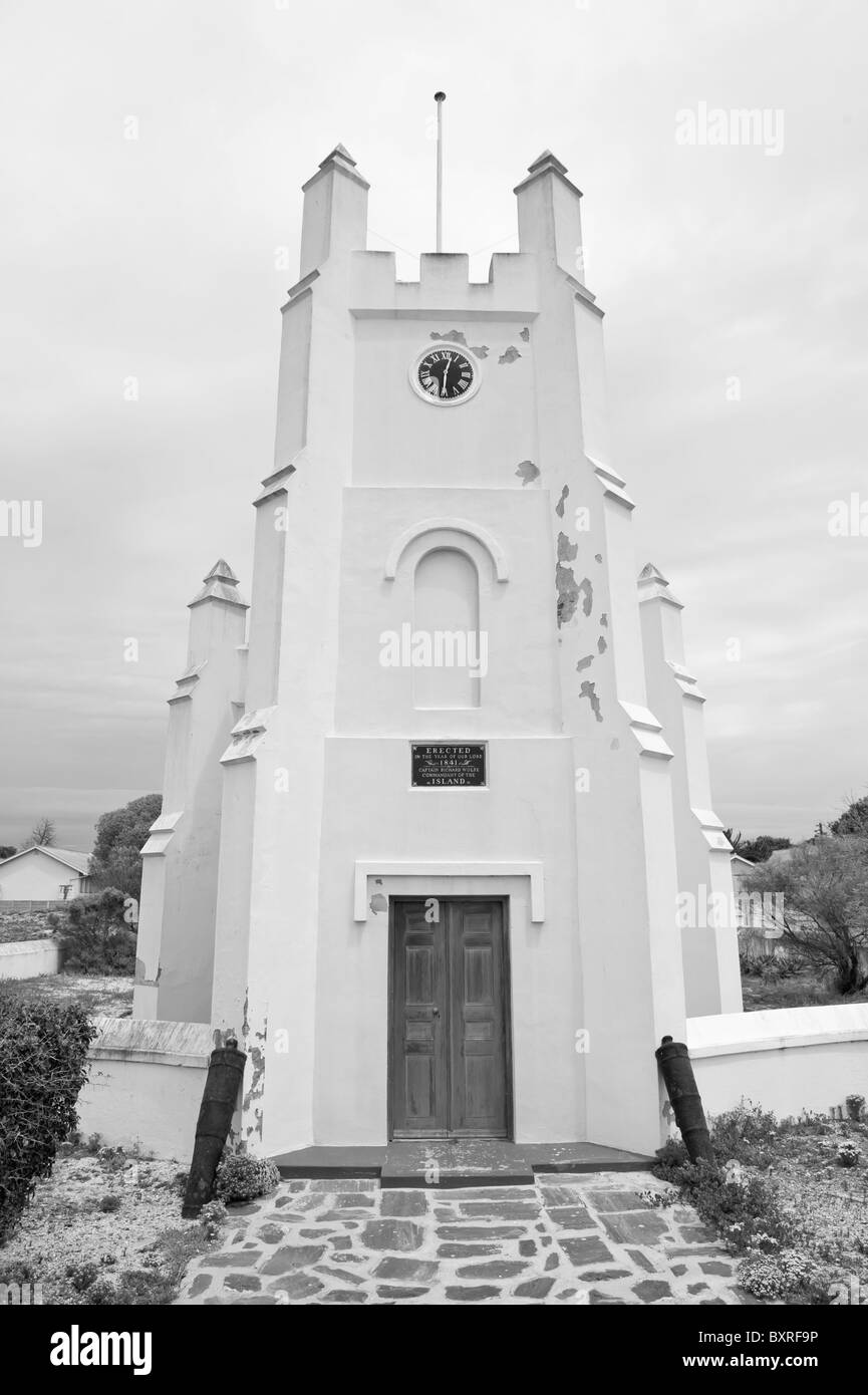L'Église anglicane ou garnison sur Robben Island construit en 1841, Le Cap, Afrique du Sud Banque D'Images