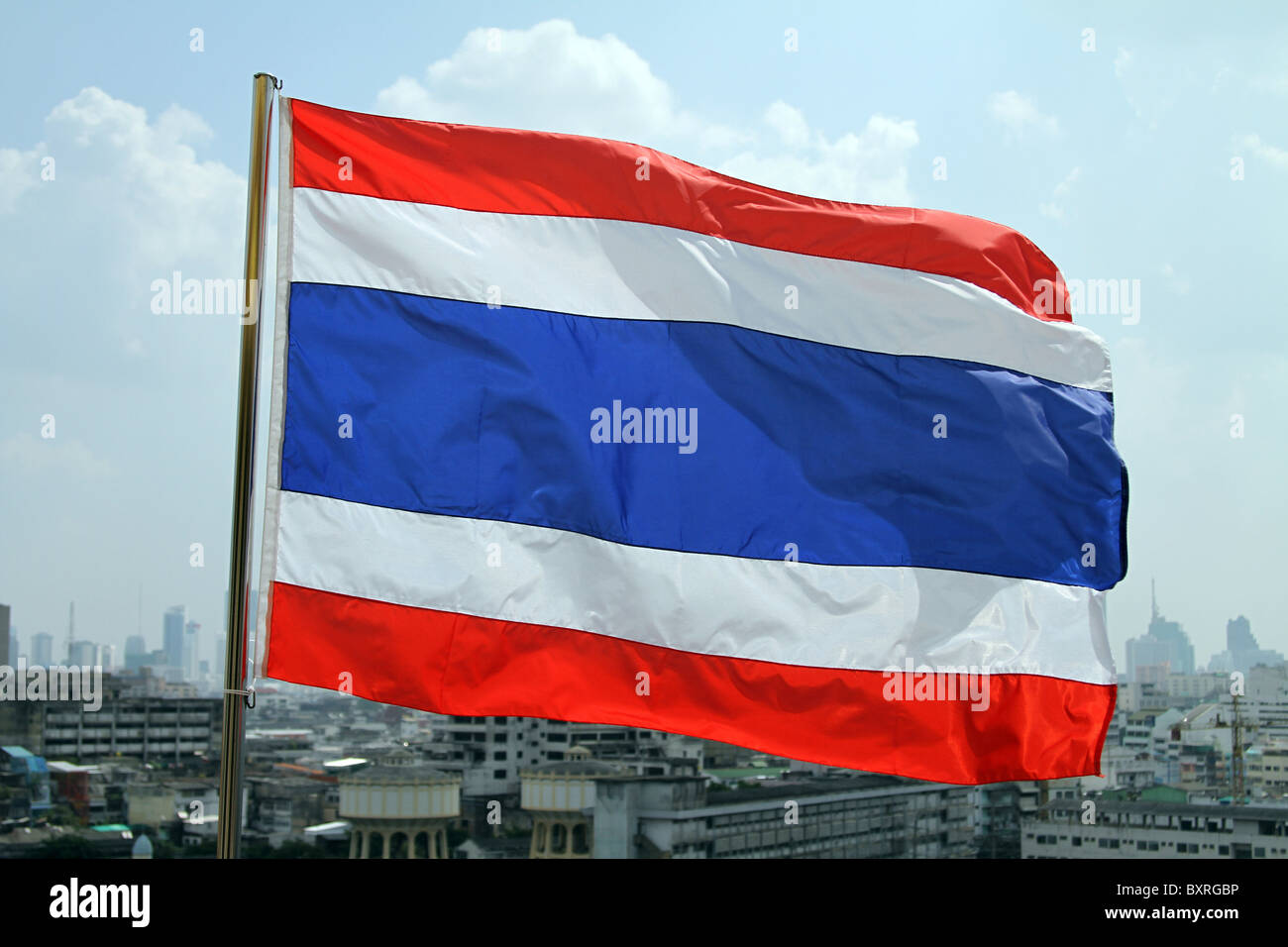 Drapeau thaïlandais à Bangkok, Thaïlande Banque D'Images
