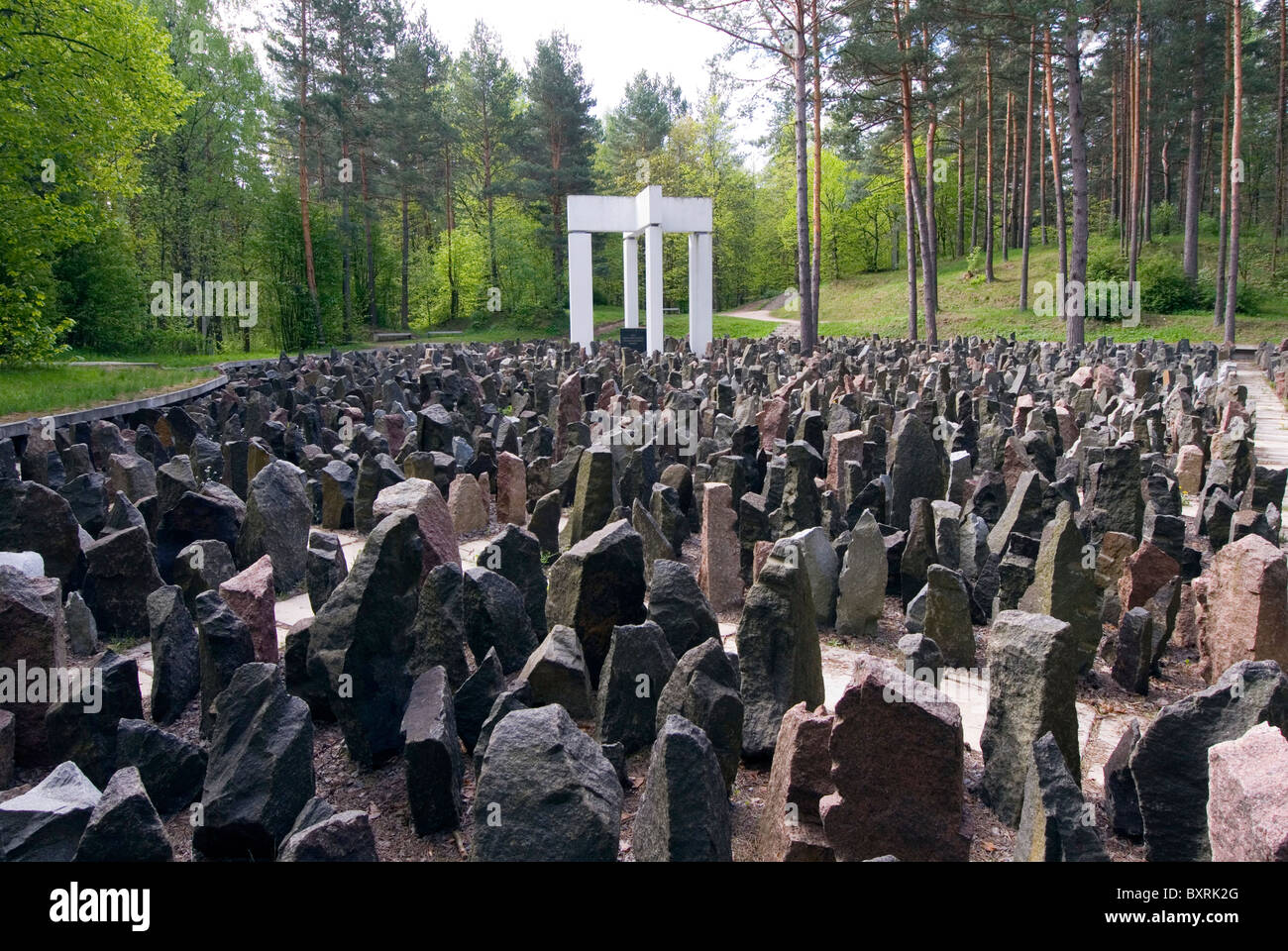 La Lettonie, Riga, forêt Bikernieki Holocaust Memorial Banque D'Images