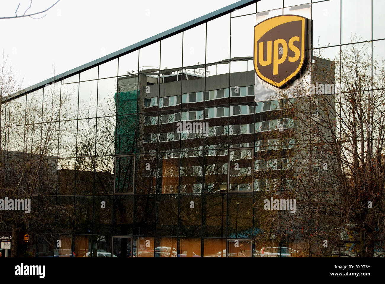 Vue générale du site UPS dans Kentish Town, au nord de Londres Banque D'Images