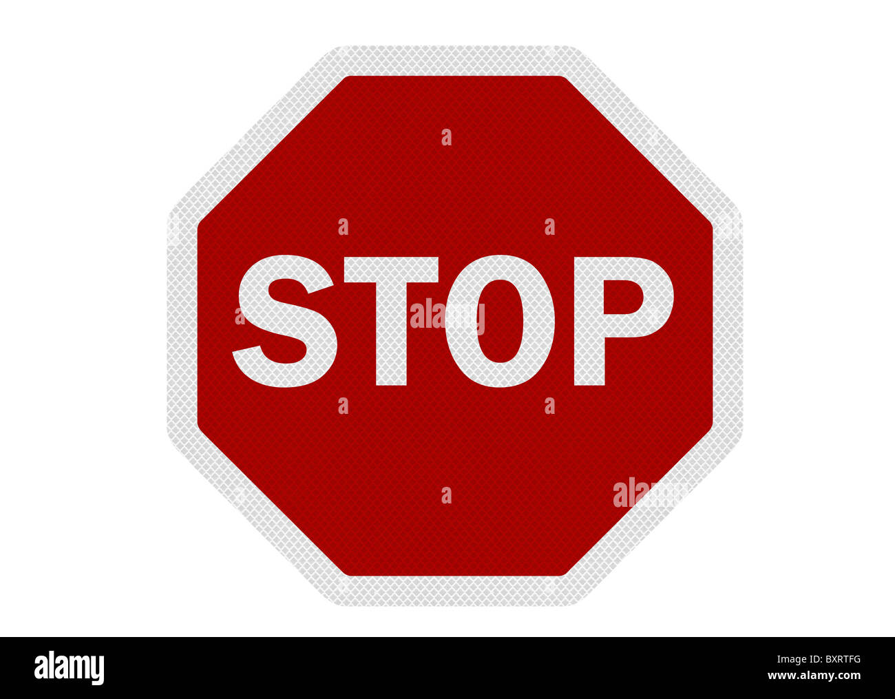 'Stop' photo réaliste signe, isolated on white Banque D'Images