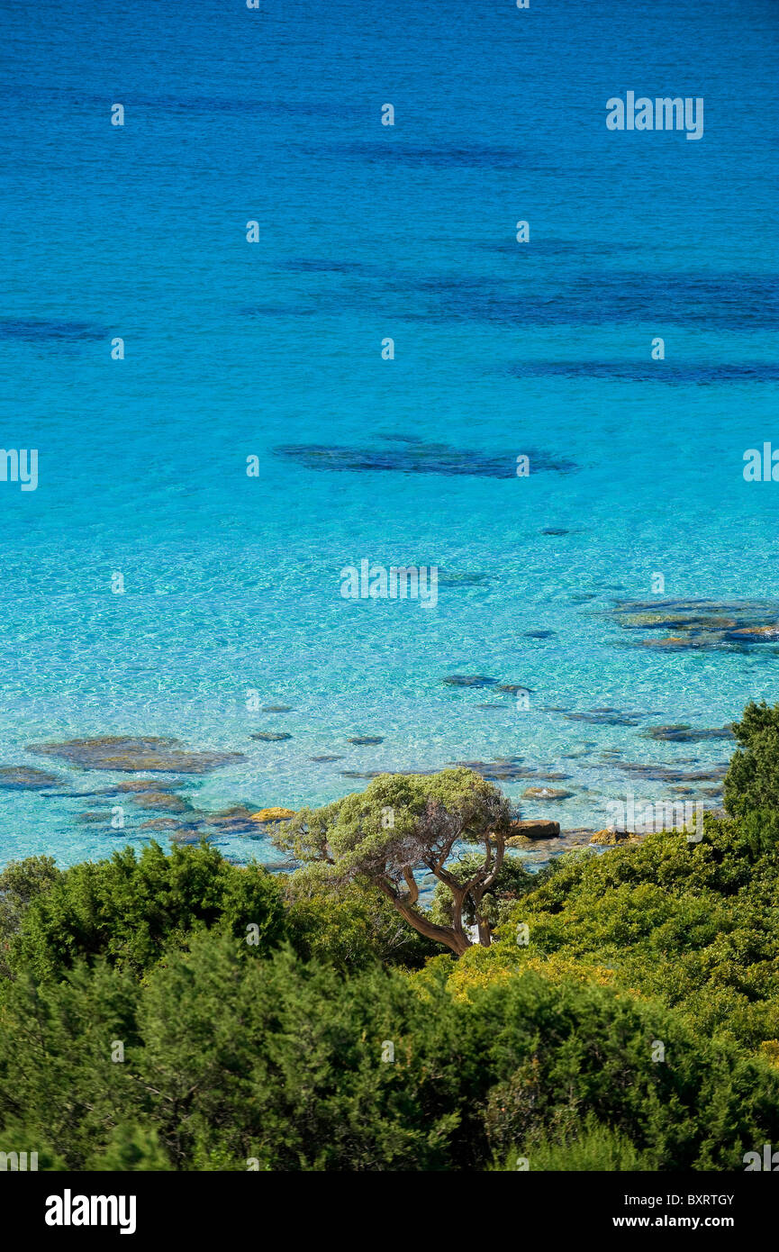 Porto Sa Rux beach, Villasimius, Sardaigne, Italie du sud, de l'Europe Banque D'Images