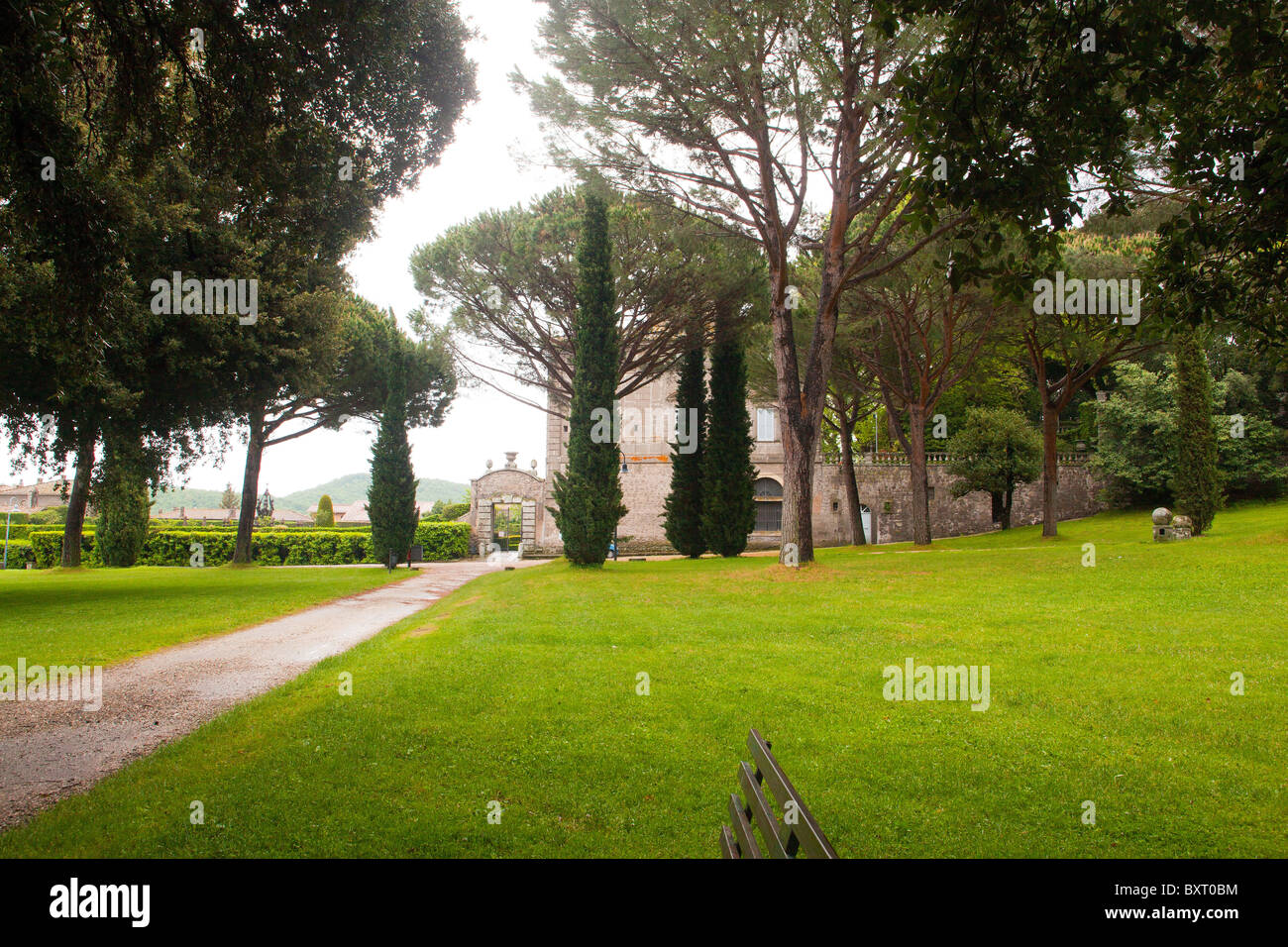 Jardin, la Villa Lante, Viterbo, Latium, Italie Banque D'Images
