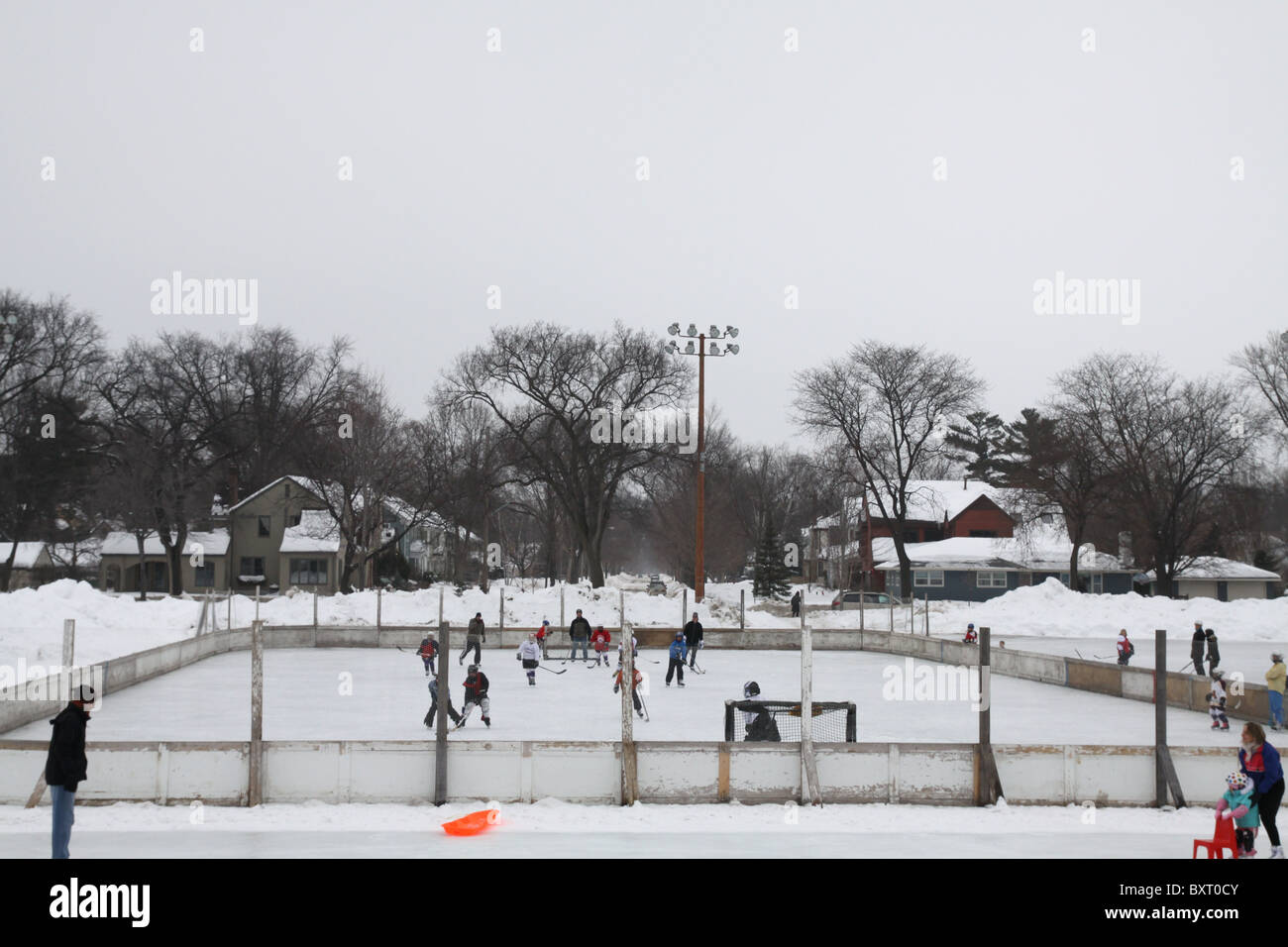 Une patinoire de hockey sur glace et à Minneapolis, Minnesota Banque D'Images