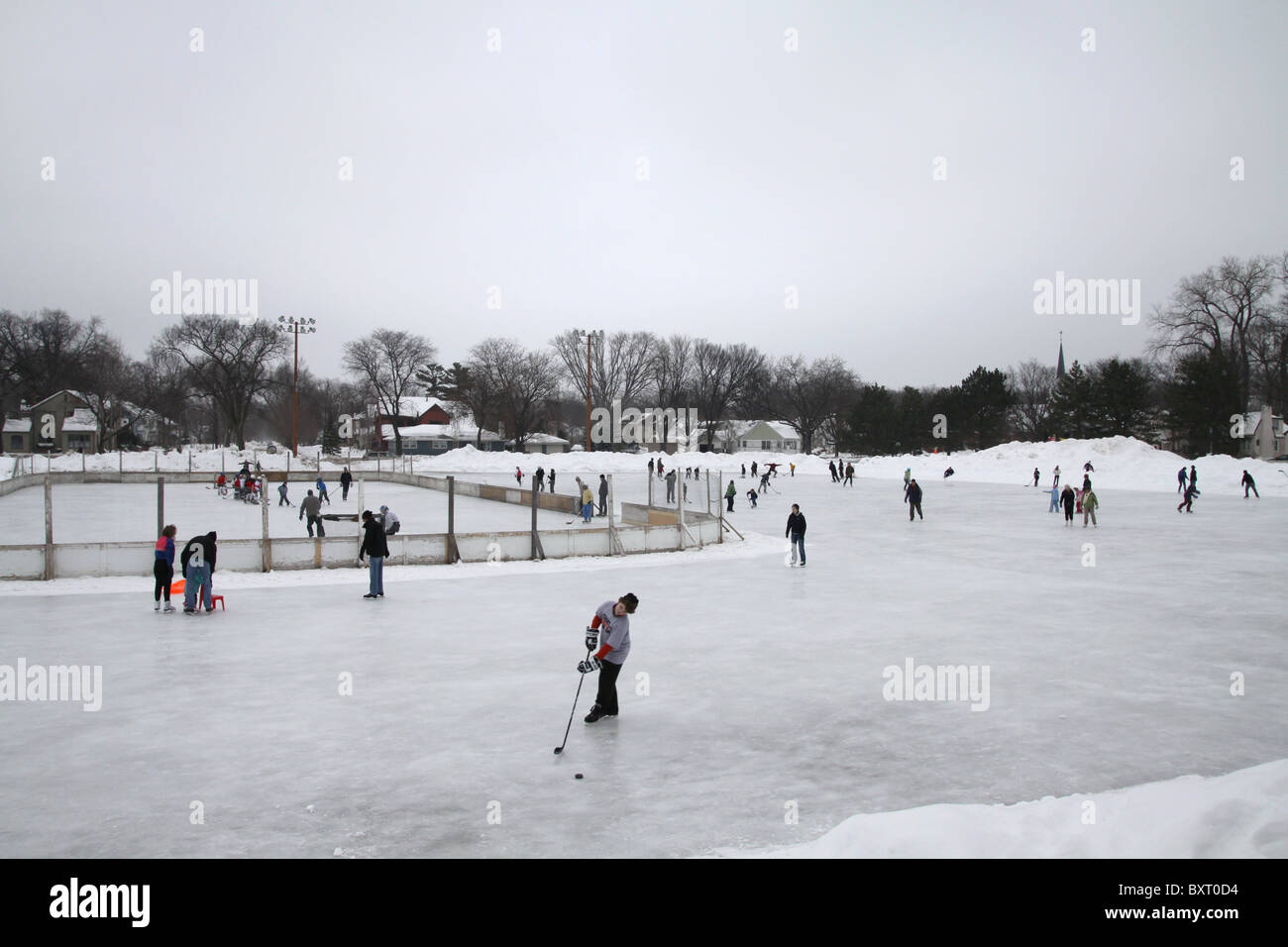 Une patinoire de hockey sur glace et à Minneapolis, Minnesota Banque D'Images