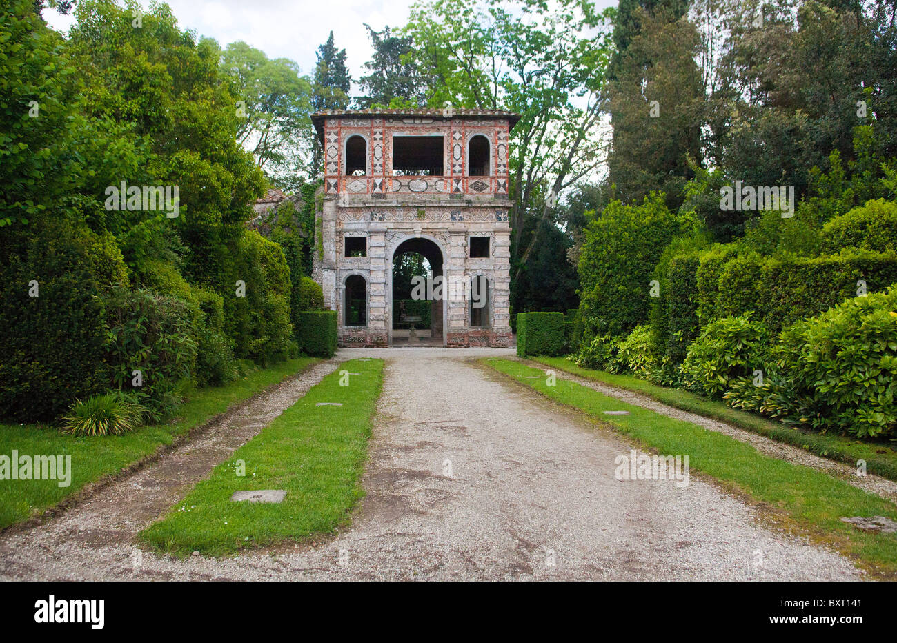 La grotte de Pan, la Villa Marlia, Lucques, Toscane, Italie Banque D'Images