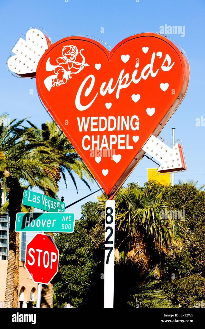 Signe de Wedding Chapel, Las Vegas, Nevada, USA Banque D'Images