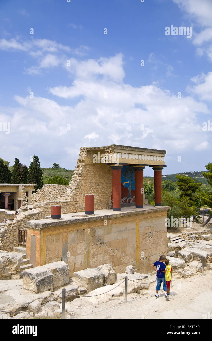 Célèbre roi Minos Palace à Knossos et labyrinthe Minotaure Banque D'Images
