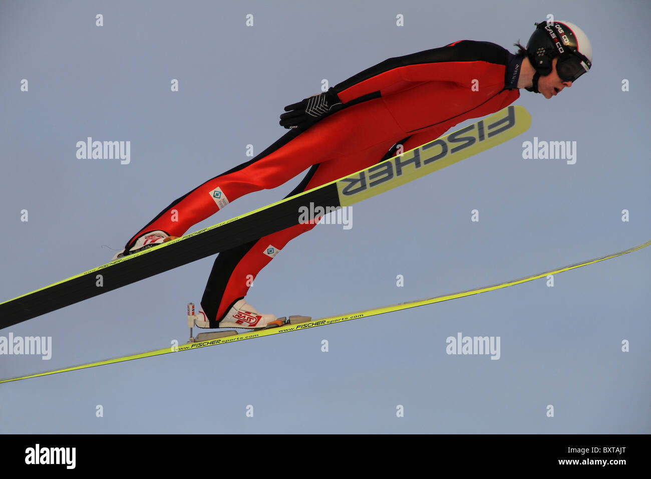 Le saut à ski, combiné nordique et saut à ski spécial en formation Midtstubakken, saut, Oslo, Norvège, 2010 Banque D'Images