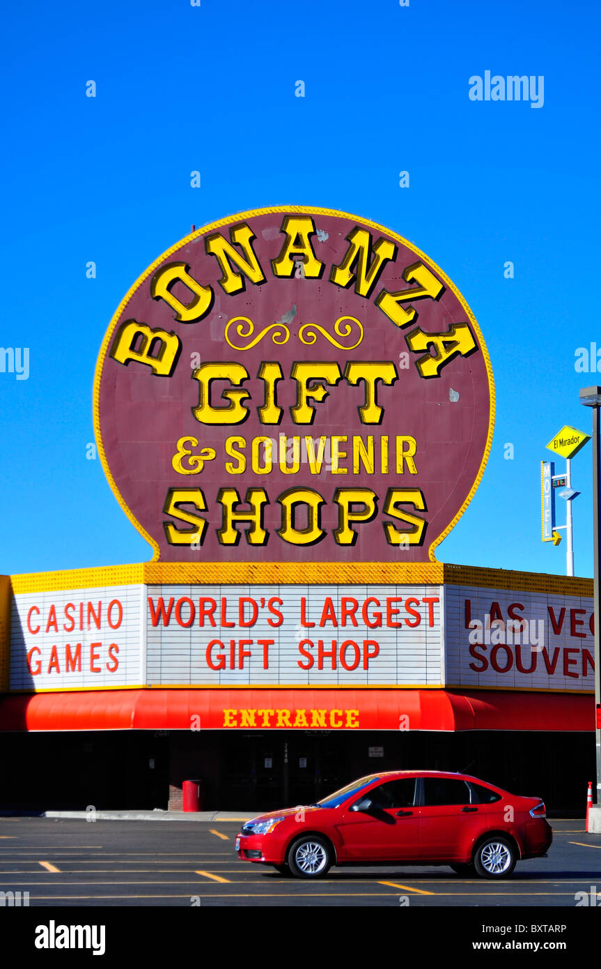 Boutiques de souvenirs et cadeaux Bonanza sur Las Vegas Blvd. Las Vegas, Nevada, USA Banque D'Images
