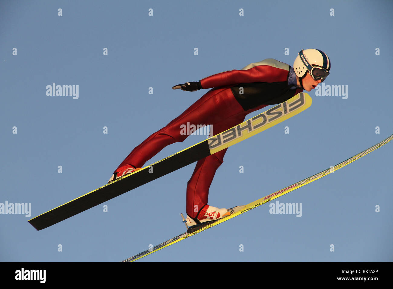 Le saut à ski, combiné nordique et saut à ski spécial en formation Midtstubakken, saut, Oslo, Norvège, 2010 Banque D'Images Le saut à ski, combiné nordique et saut à ski spécial en formation Midtstubakken, saut, Oslo, Norvège, 2010 Banque D'Images
