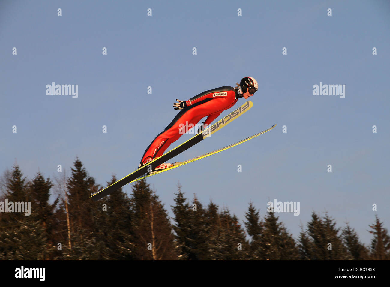 Le saut à ski, combiné nordique et saut à ski spécial en formation Midtstubakken, saut, Oslo, Norvège, 2010 Banque D'Images Le saut à ski, combiné nordique et saut à ski spécial en formation Midtstubakken, saut, Oslo, Norvège, 2010 Banque D'Images