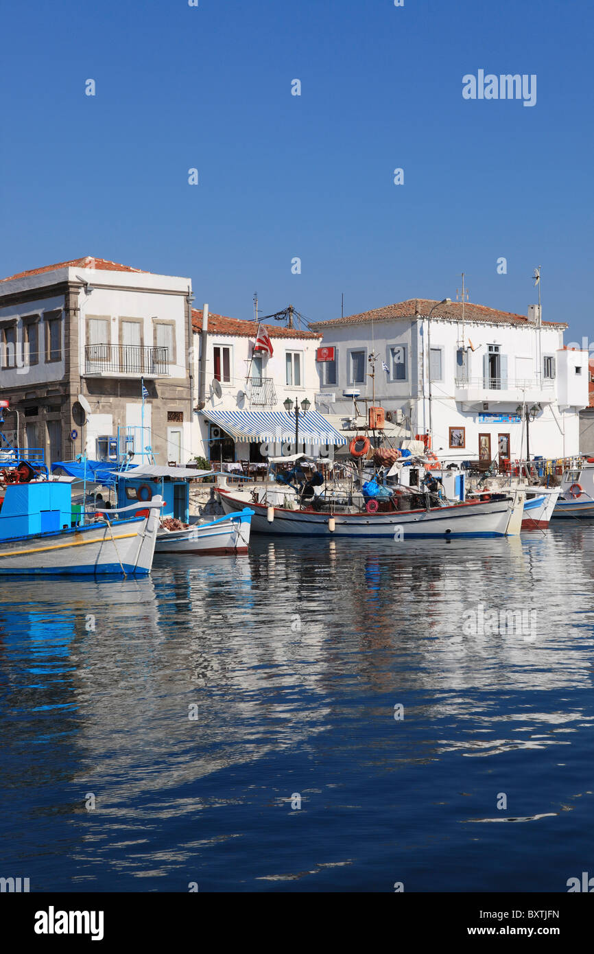 La Grèce, Lemnos, Myrina, port d'accueil Banque D'Images