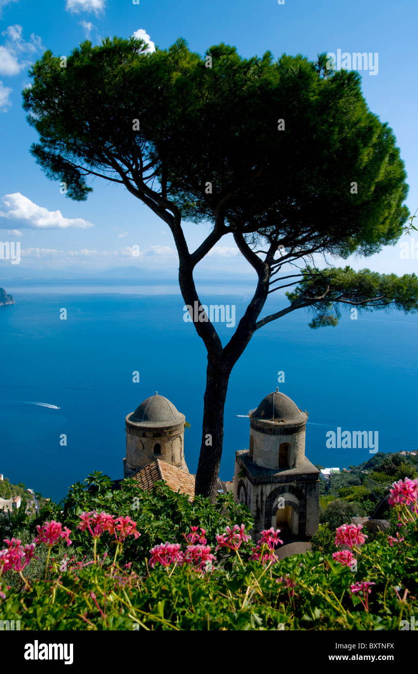 L'Italie, Campanie, Côte d'Amalfi, Ravello, Rufolo View Banque D'Images