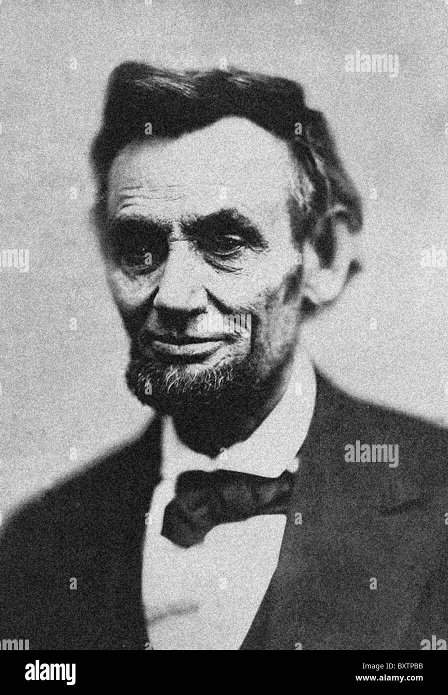 Abraham Lincoln (12 février 1809 - 15 avril 1865) a été le 16e président des États-Unis. Banque D'Images