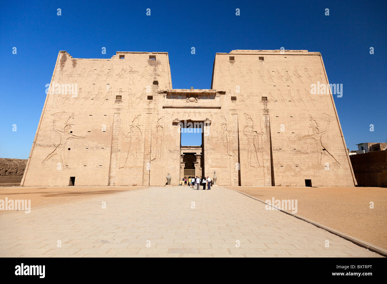 Temple d'Edfou, Egypte - grande entrée 6 Banque D'Images