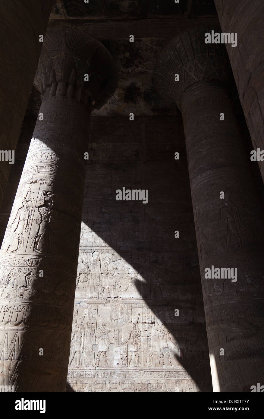 Temple d'Edfou, Egypte - intérieur 4 Banque D'Images