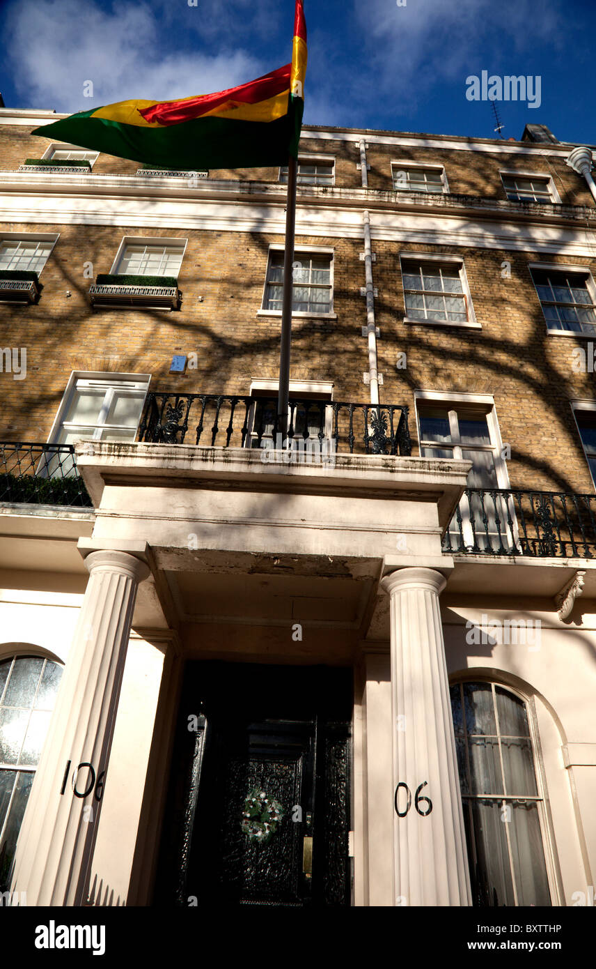 Ambassade de Bolivie, Eaton Square, Londres Banque D'Images